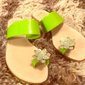 Miss Trish neon green sandals